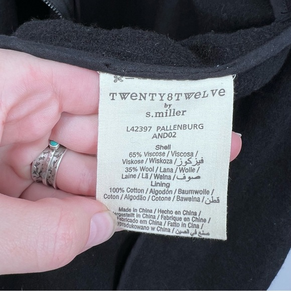 Twenty8Twelve Black Wool Blend Asymmetric Oversized Jacket - Picture 6 of 6